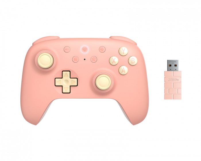 8Bitdo Ultimate 2C 2.4G Wireless Controller Hall Effect - Langaton Ohjain Peach